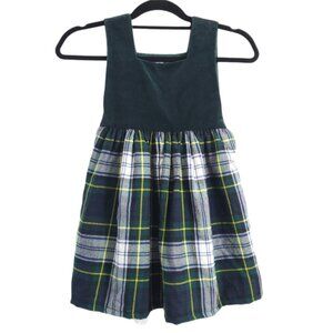 Tartan St. Patrick's Day Dress girls green velvet yellow 4 5 6 Irish scottish